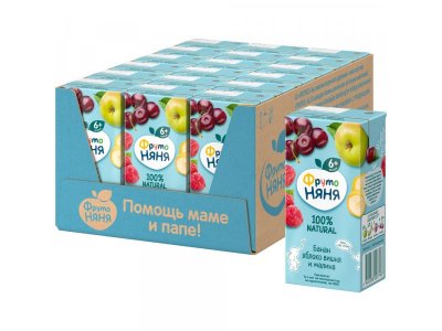 Нектар ФрутоНяня Банан яблоко вишня малина 200 мл 1-00385658_3