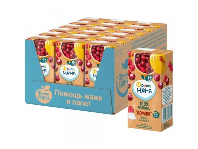 Компот ФрутоНяня Вишня малина 200 мл 1-00385660_3