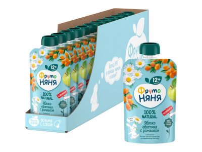Пюре ФрутоНяня Яблоко, облепиха с ромашкой 90 г 1-00426728_2