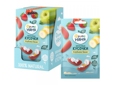 Фруктовые кусочки ФрутоНяня Яблоко, клубника, банан 15 г 1-00209691_3