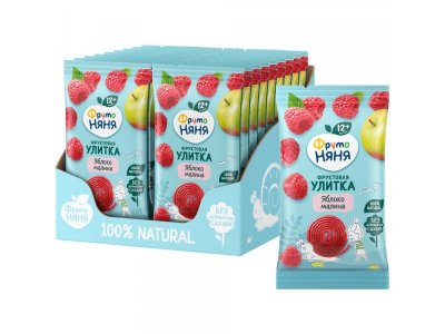 Фруктовые кусочки ФрутоНяня Улитка Яблоко, малина 15 г 1-00347582_3