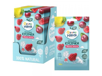 Фруктовые кусочки ФрутоНяня яблоко, вишня, 15 г 1-00381311_3