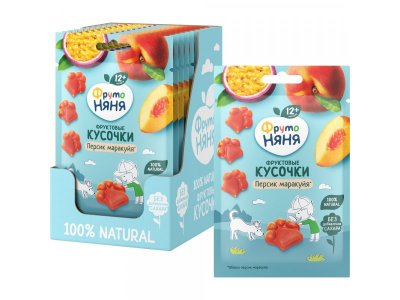 Фруктовые кусочки ФрутоНяня яблоко, персик, маракуйя, 15 г 1-00381312_2