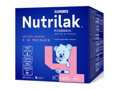 Напиток молочный сухой Nutrilak Premium 4 с 18 мес. 900 г 100474027