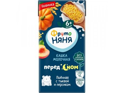 Кашка молочная Фрутоняня Пшённая Тыква, персик 0,2 л 1-00467887_2