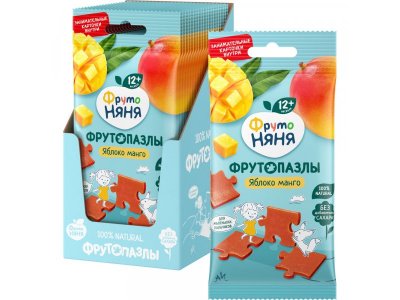 Фруктовые кусочки ФрутоНяня Пазлы Яблоко, манго 20 г 1-00426725_4
