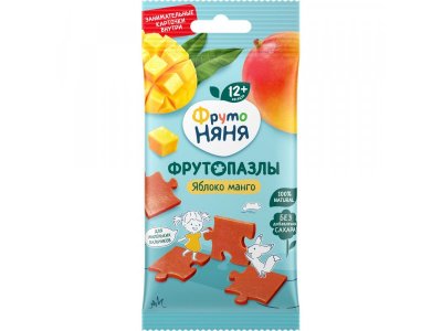 Фруктовые кусочки ФрутоНяня Пазлы Яблоко, манго 20 г 1-00426725_2