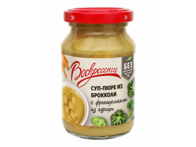 Суп-пюре Воскресение из брокколи с фрикадельками из курицы 190 г 1-00419762_2