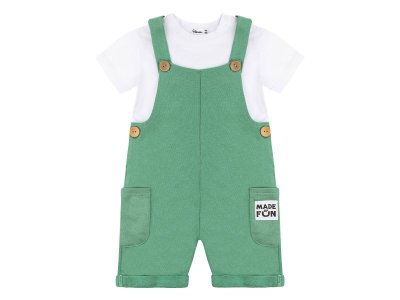 Комплект Palloncino Active футболка и комбинезон зеленый/белый 100471722