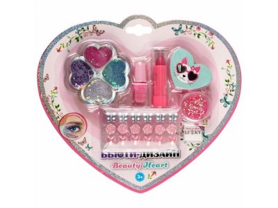 Набор детской косметики Lukky Бьюти Дизайн Beauty Heart 4-х цветн. тени, аппликат., лак для ногтей p 1-00474368_11