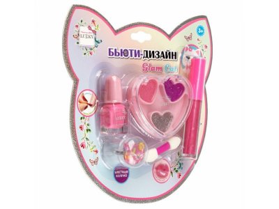 Набор детской косметики Lukky Бьюти Дизайн Glam Cat 3-х цветн. гель-тени с аппликат., лак для ногт. 1-00474370_7