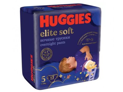 Подгузники-трусики Huggies Elite Soft ночные 5 12-17 кг, 17 шт. 1-00251472_4