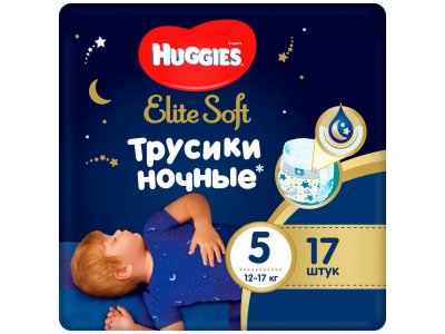 Подгузники-трусики Huggies Elite Soft ночные 5 12-17 кг, 17 шт. 1-00251472_3