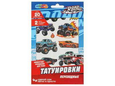 Тату в конверте Мульти Арт Супер Кары 2 листа разноцветный 100460633