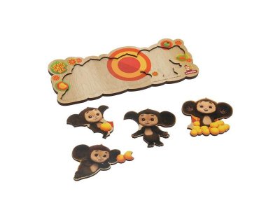 Игрушка деревянная Буратино Чебурашка Рамка-вкладыш 1-00460682_4