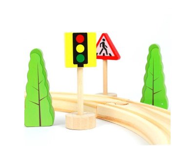 Деревянная железная дорога СИНИЙ ТРАКТОР 21 элемент, коробка Буратино в кор.40шт 1-00475214_5