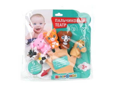 Игрушка пластизоль для купания пальчиковый театр животные на блист. КАПИТОШКА в кор.2*96шт разноцветный 100475217