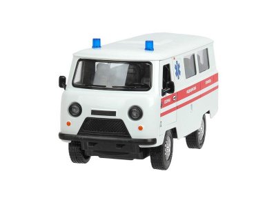 Машина металл свет-звук UAZ УАЗ 452 СКОРАЯ, 18,5 см, св-зв,дв,люк,баг,ин,бел Технопарк в кор.2*18шт 1-00475237_14
