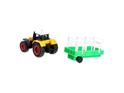 Модель металл ТРАКТОР С ПРИЦЕПОМ 15см, подвижные детали, ассорт. 4 модели Технопарк в кор.2*180шт 1-00475239_6