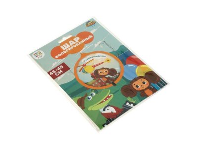 Фольгированный шар -круг Чебурашка чебурашка ЧУДО ПРАЗДНИК в кор.100*5шт 1-00475243_3