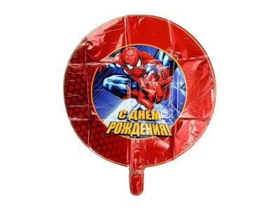 Фольгированный шар -круг человек паук ЧУДО ПРАЗДНИК в кор.100*10шт 1-00475246_3