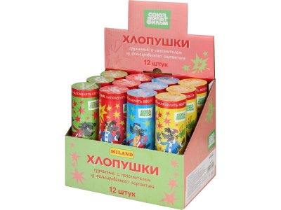 Хлопушка пружинная Milend Волк и Заяц Ну-Погоди! фольг. конф., 15 см 1-00474265_2