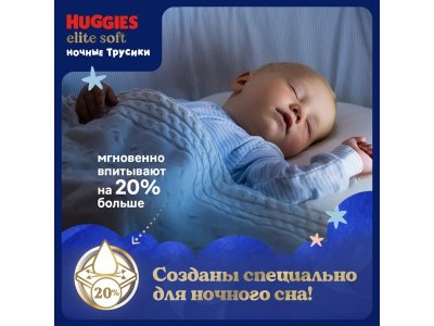 Подгузники-трусики Huggies Elite Soft ночные 6 15-25 кг, 16 шт. 1-00251473_6