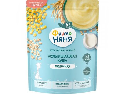 Каша молочная ФрутоНяня мультизлаковая, 190г 100484970
