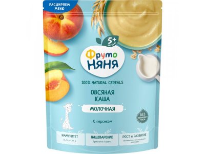 Каша молочная ФрутоНяня овсяная, персик, 190г 100484982