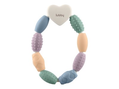 Прорезыватель Lubby, хоровод, с 4 мес. слон.кость/приглуш.голубой/лил 100485059