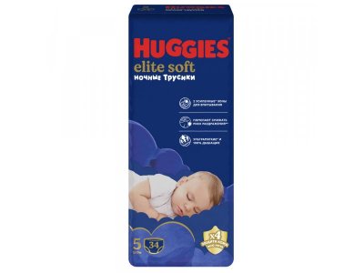 Подгузники-трусики Huggies Elite Soft ночные 5, 12-17кг, 34шт. 1-00485114_9