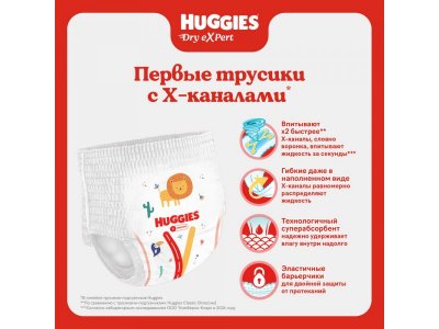 Подгузники-трусики Huggies Dry eXpert 5, 12-17 кг, 15шт. 1-00485118_6