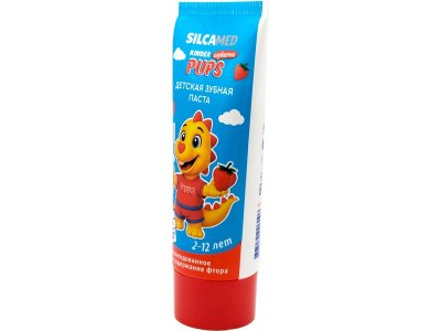 Зубная паста SilcaMed KinderPUPS детская, клубничка 65 г 1-00485477_3
