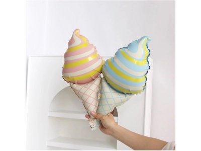 Шар с клапаном 17'' Мороженое, голубой, сатин, 43см 1-00485084_2
