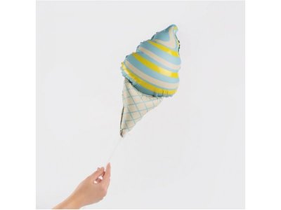 Шар с клапаном 17'' Мороженое, голубой, сатин, 43см 1-00485084_3