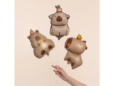 Шар с клапаном 15'' Капибара с мандаринкой, 38см 1-00485089_2