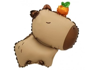 Шар с клапаном 15'' Капибара с мандаринкой, 38см 100485089