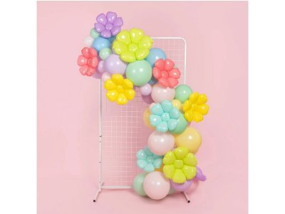 Шар с клапаном 14'' Мини-цветок, бирюзовая ромашка, 36см 1-00485098_3