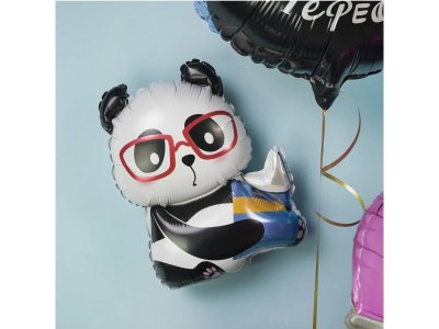 Шар с клапаном 17'' Маленькая панда с книжкой, 43см 1-00485101_3