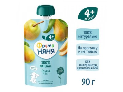 Пюре Фрутоняня Груша, 90г 12 шт. 1-00485755_2