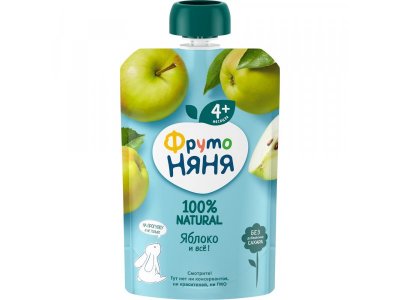 Пюре Фрутоняня Яблоко натуральное, 90г 12 шт. 1-00485759_4