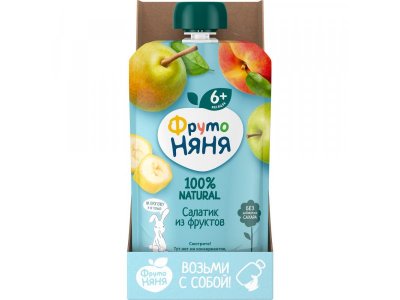 Пюре Фрутоняня Салатик из фруктов 4 фрукта, 90г 12 шт. 1-00485760_6