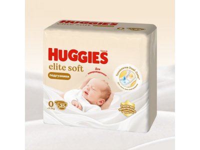 Подгузники Huggies Elite Soft 0 (0-3,5 кг) для новорожденных, 25 шт. 1-00229457_3