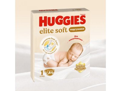 Подгузники Huggies Elite Soft 1 (3-5 кг) для новорожденных, 84 шт. 1-00242391_3