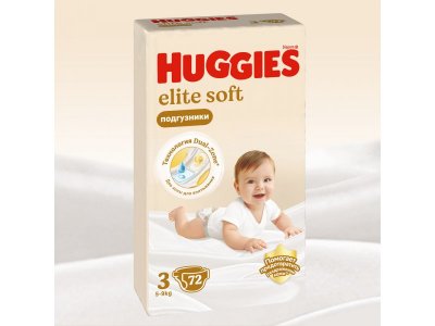 Подгузники Huggies Elite Soft 3 (5-9 кг) 72 шт. 1-00396063_3