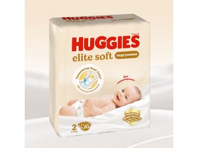 Подгузники Huggies Elite Soft 2 (4-6 кг) для новорожденных, 20 шт. 1-00400558_3