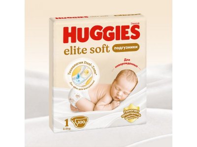 Подгузники Huggies Elite Soft 1  3-5 кг, 100 шт. 1-00457189_3
