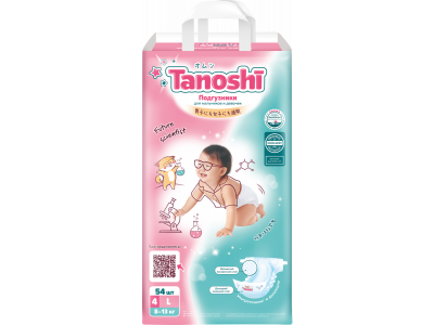 Подгузники Tanoshi, размер L (8-13кг), 54шт. 1-00485903_2