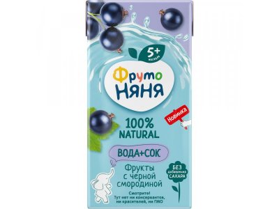 Вода Фрутоняня с соком Черная смородина, 200мл 100485905