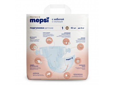 Подгузники Mepsi Premium размер NB до 6 кг, 82 шт 1-00464261_12